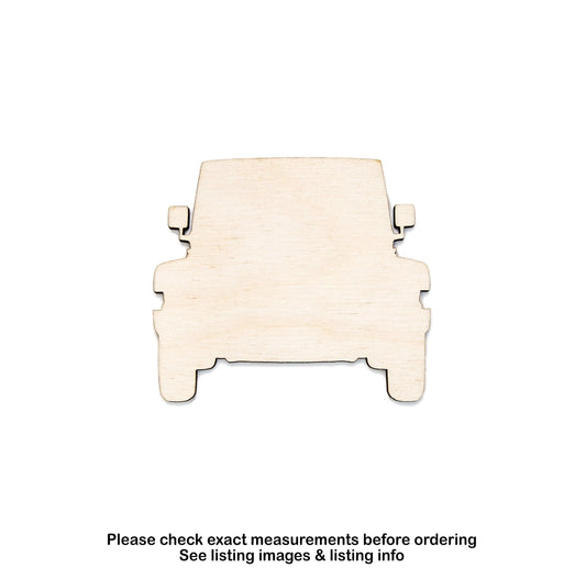 Off Road Vehicle Front View Blank Wood Cutout - Laser Cut Unfinished Craft Shape - Multiple Sizes