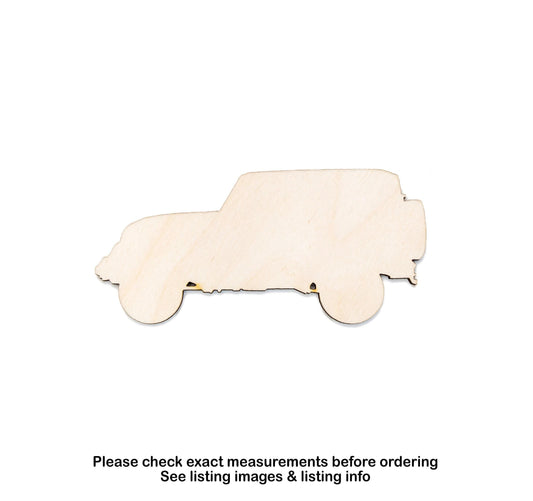 Off Road Vehicle Side View Blank Wood Cutout - Laser Cut Unfinished Craft Shape - Multiple Sizes