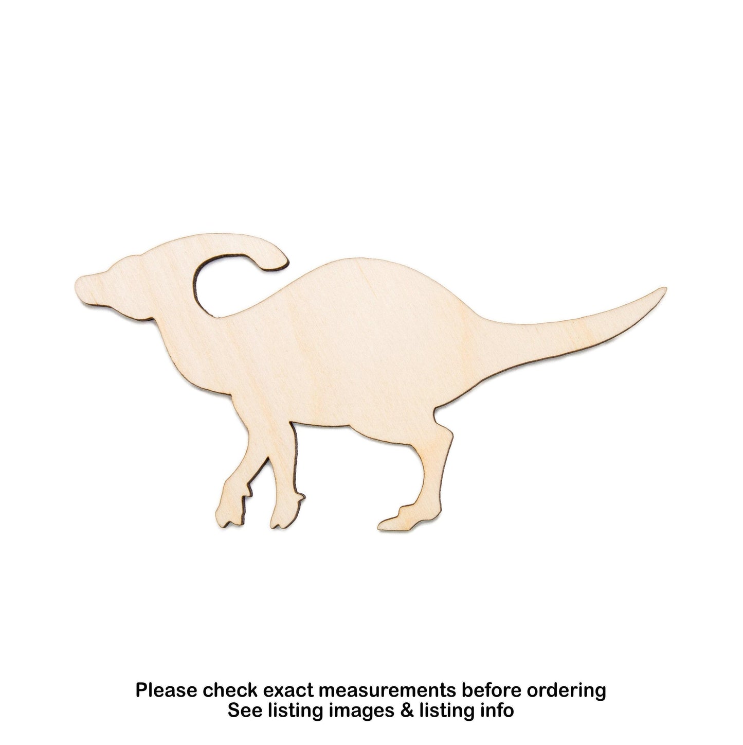 Parasaurolophus Dinosaur Blank Wood Cutout - Laser Cut Unfinished Craft Shape - Multiple Sizes