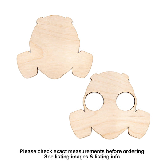 Gas Mask Blank Wood Cutout - Laser Cut Unfinished Craft Shape - Multiple Sizes