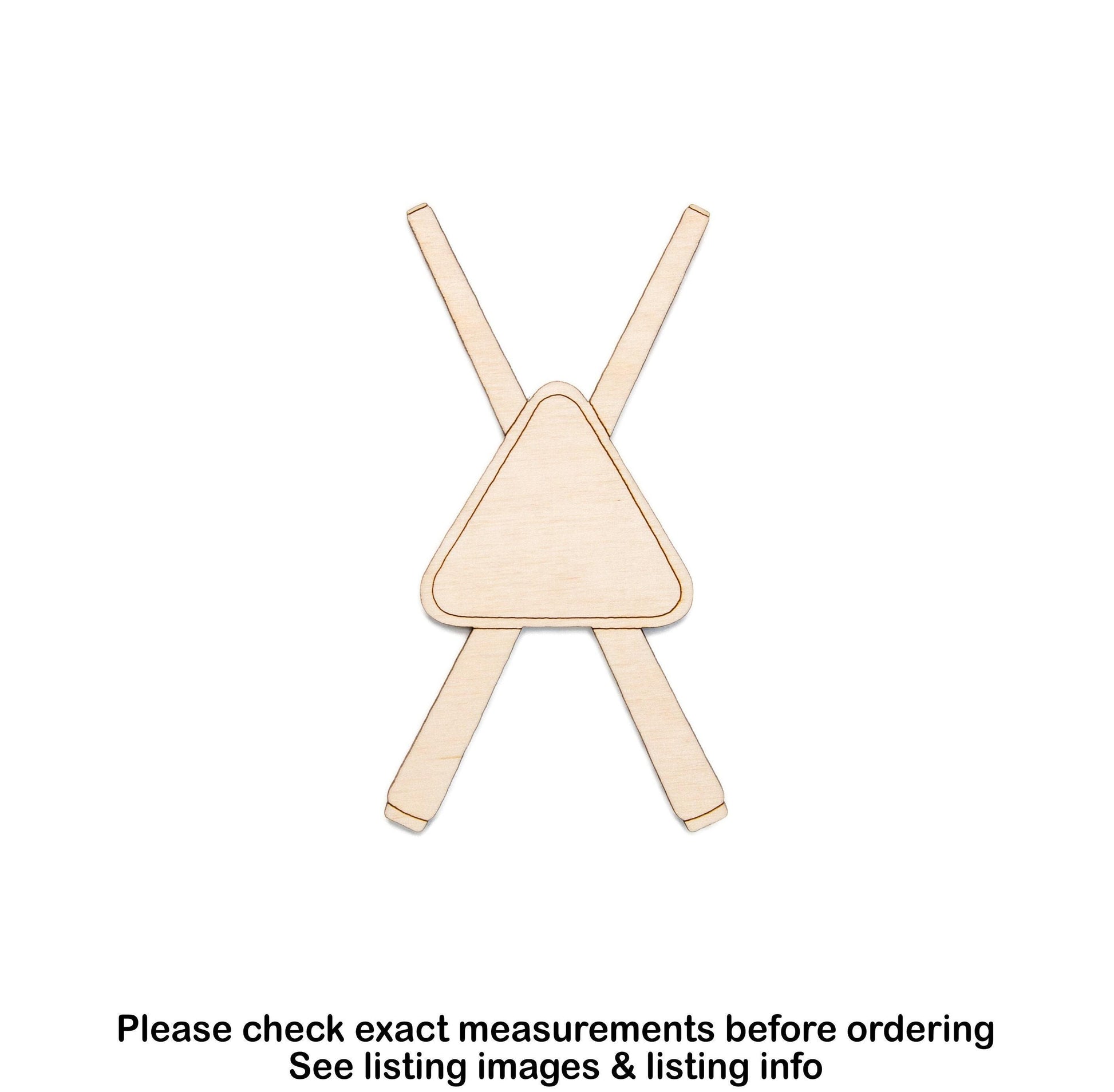 Pool Sticks With Triangle Wood Cutout - Laser Cut Unfinished Craft Shape - Multiple Sizes