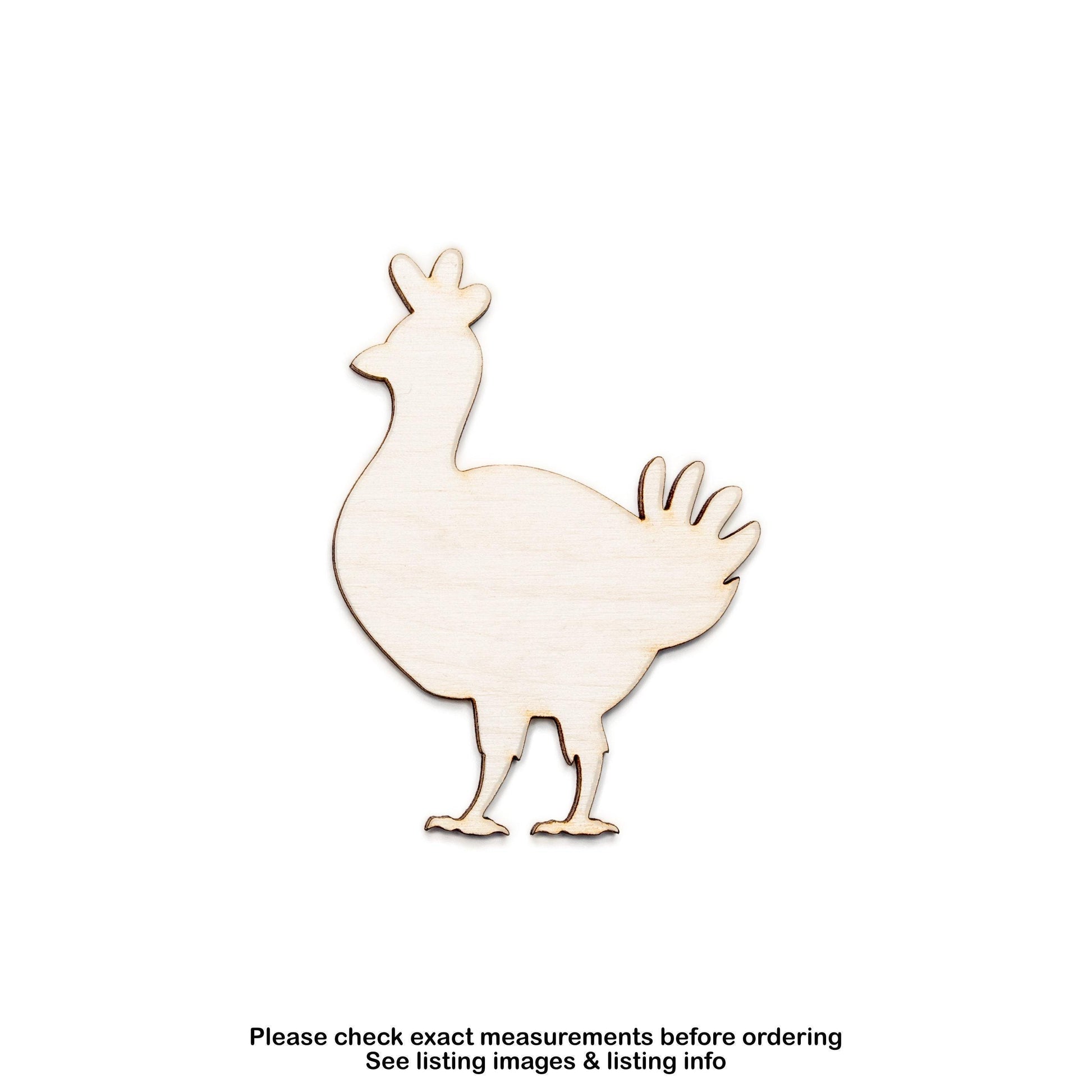 Hen Cute Blank Wood Cutout - Laser Cut Unfinished Craft Shape - Multiple Sizes