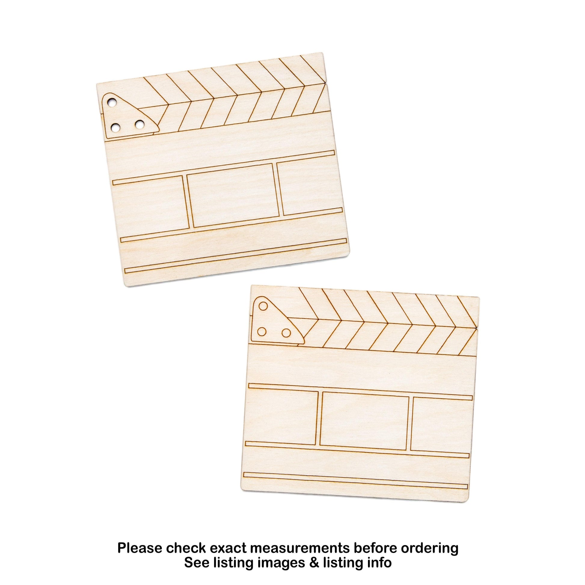 Film Clapper Board Closed Wood Cutout - Laser Cut Unfinished Craft Shape - Multiple Sizes