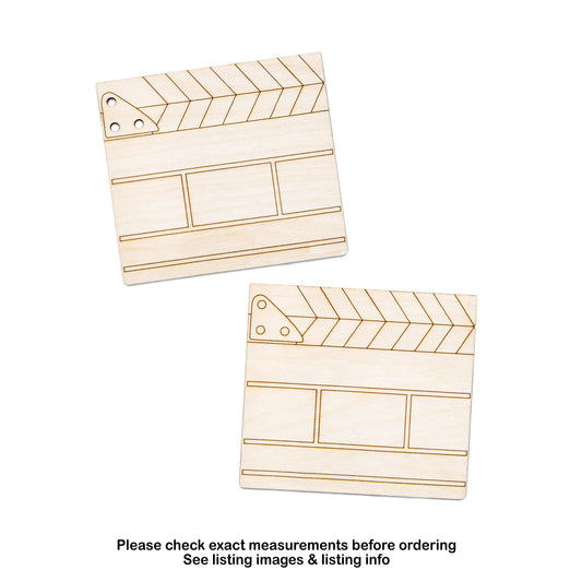 Film Clapper Board Closed Wood Cutout - Laser Cut Unfinished Craft Shape - Multiple Sizes