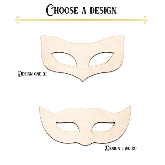 Masquerade Mask Blank Wood Cutout - Laser Cut Unfinished Craft Shape - Multiple Sizes