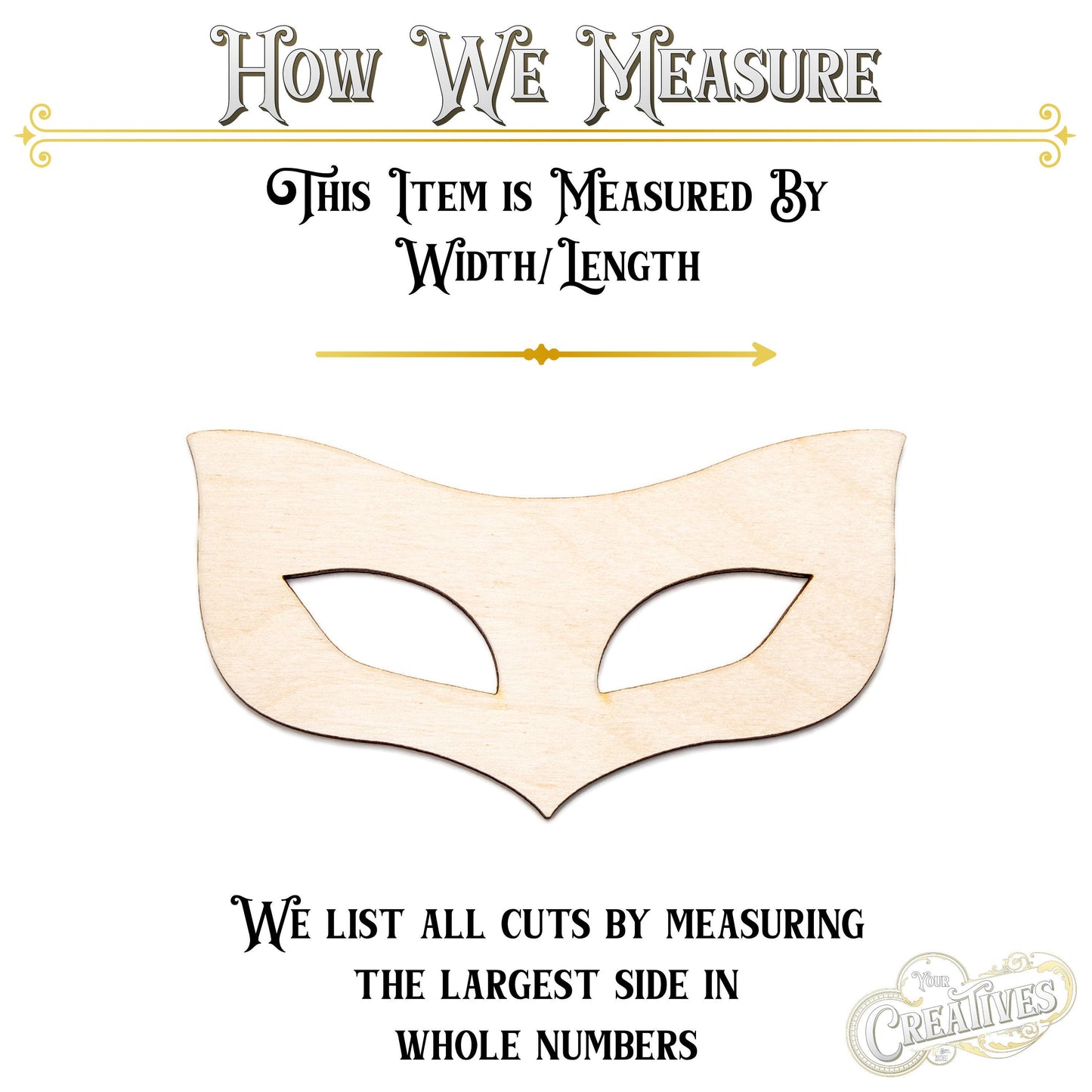 Masquerade Mask Blank Wood Cutout - Laser Cut Unfinished Craft Shape - Multiple Sizes