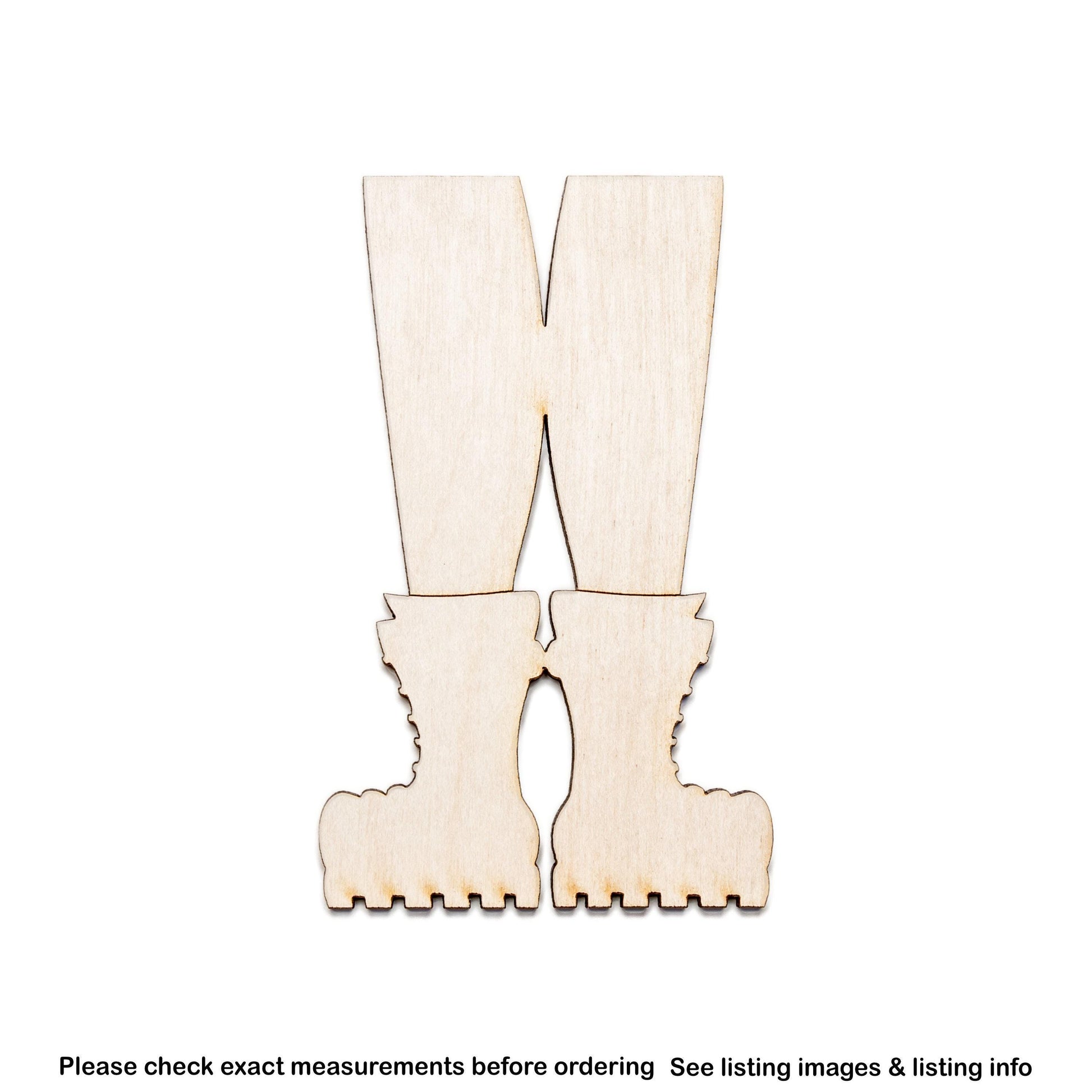 Goth Boots Feet Wood Cutout - Laser Cut Unfinished Craft Shape - Multiple Sizes