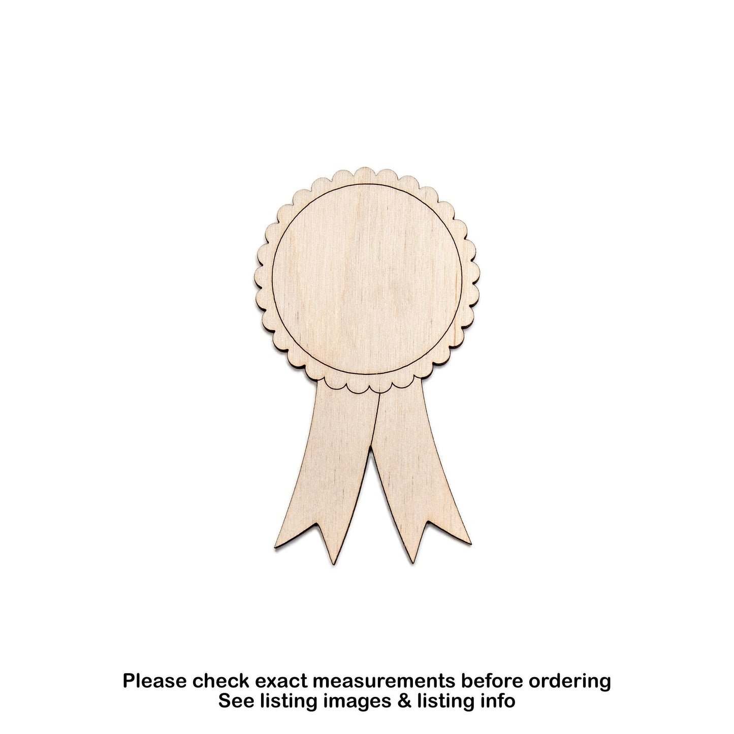 Award Ribbon Wood Cutout - Laser Cut Unfinished Craft Shape - Multiple Sizes