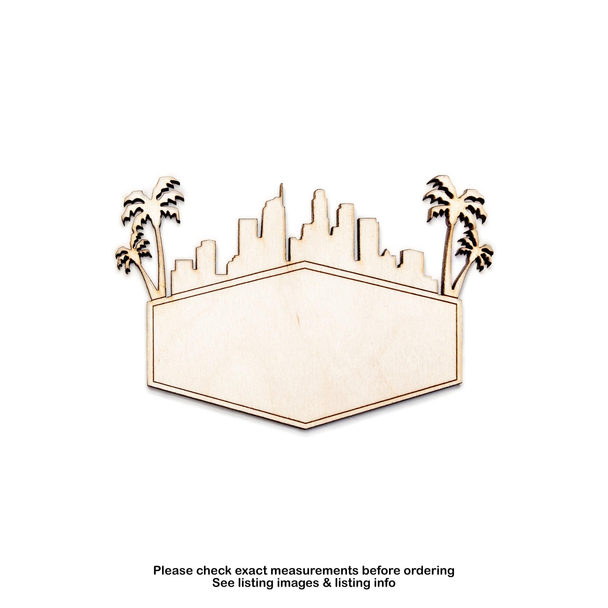 Los Angeles Sign Wood Cutout - Laser Cut Unfinished Craft Shape - Multiple Sizes