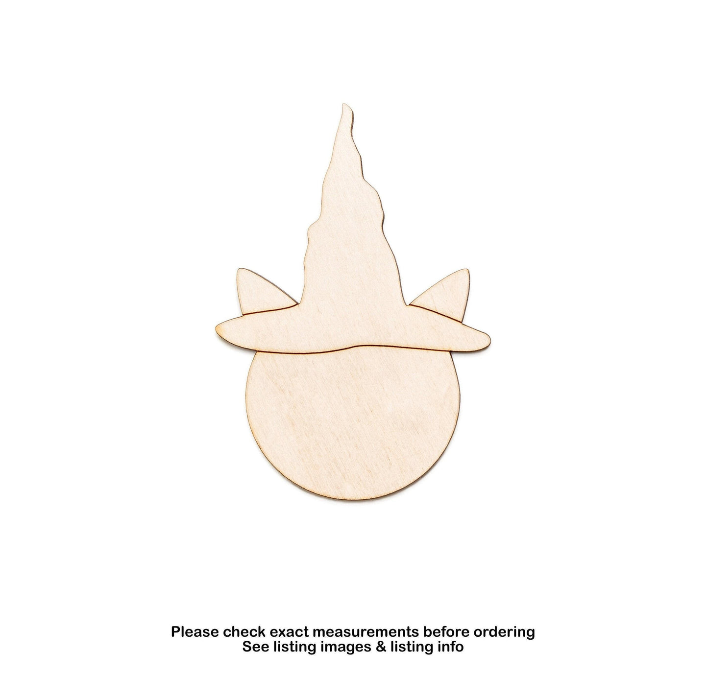 Cat Witch Wood Cutout - Laser Cut Unfinished Craft Shape - Multiple Sizes