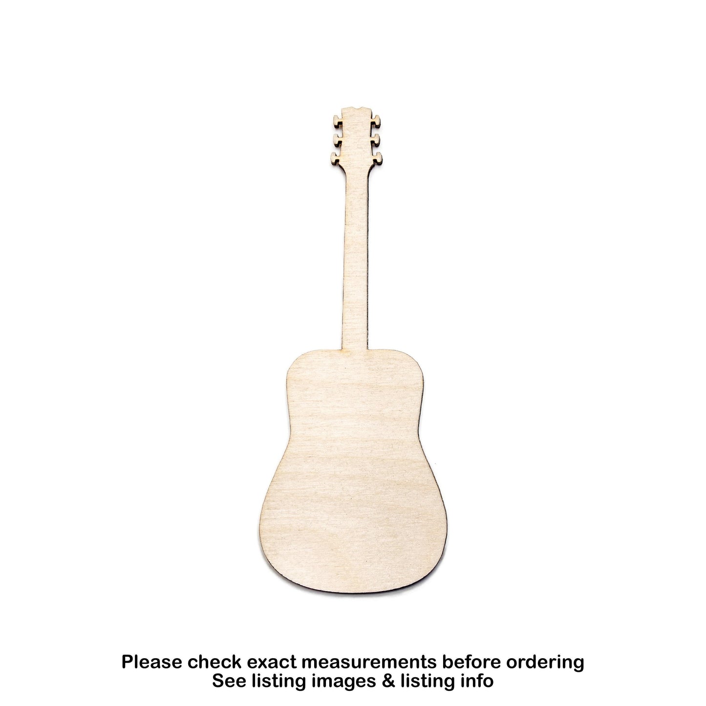 Guitar Blank Wood Cutout - Laser Cut Unfinished Craft Shape - Multiple Sizes
