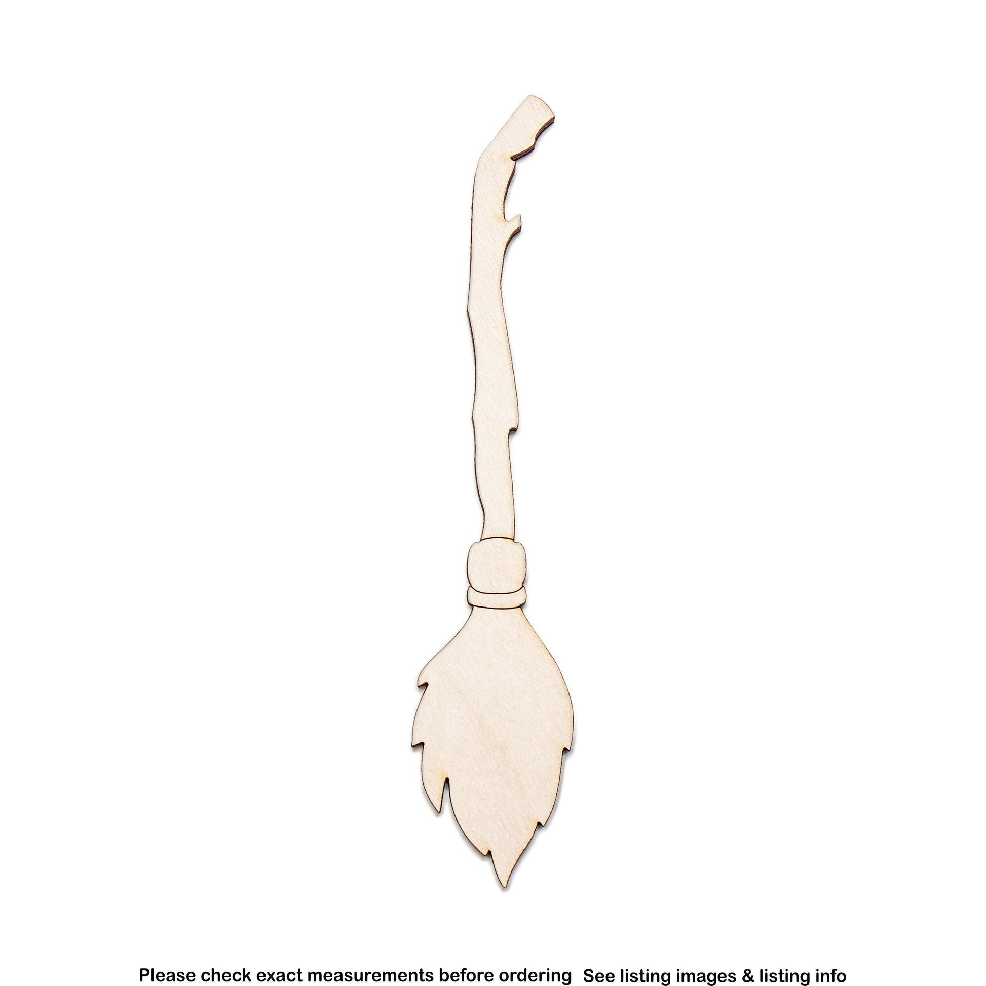 Witch Broom Branch Stem Wood Cutout - Laser Cut Unfinished Craft Shape - Multiple Sizes