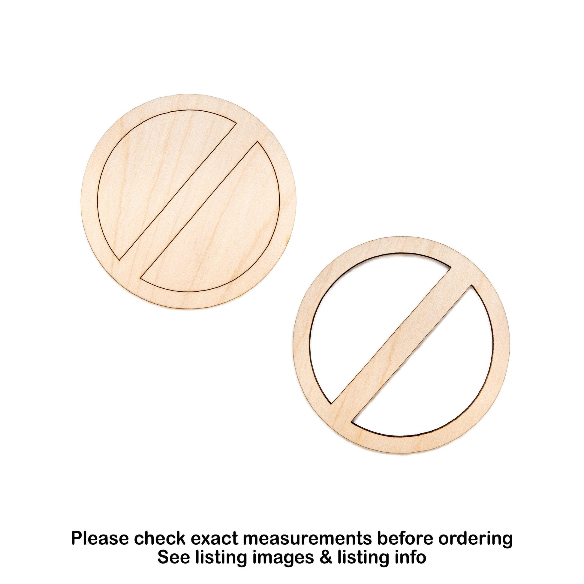 No Symbol Detailed Wood Cutout - Laser Cut Unfinished Craft Shape - Multiple Sizes