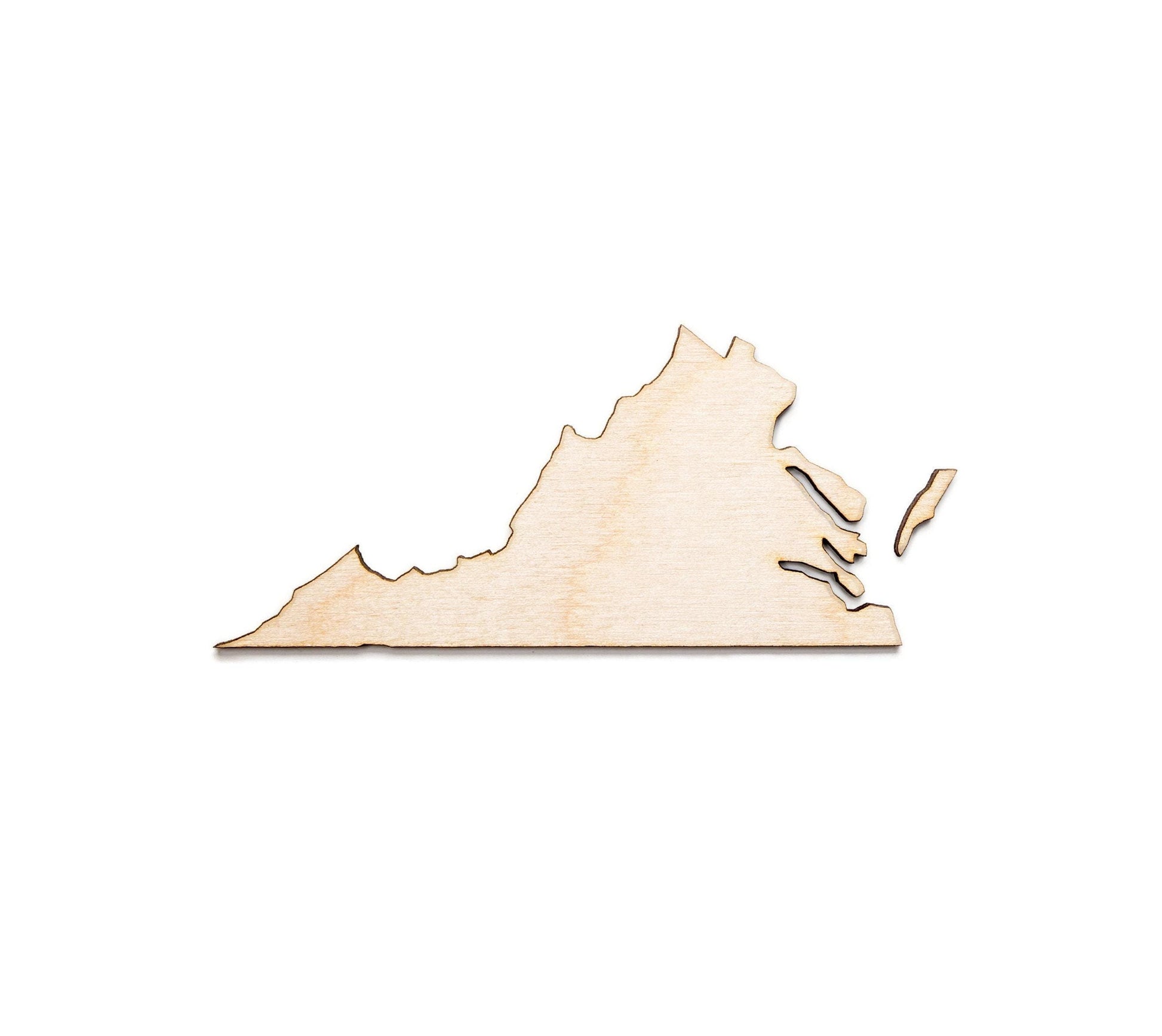 Virginia State Blank Wood Cutout - Laser Cut Unfinished Craft Shape - Multiple Sizes