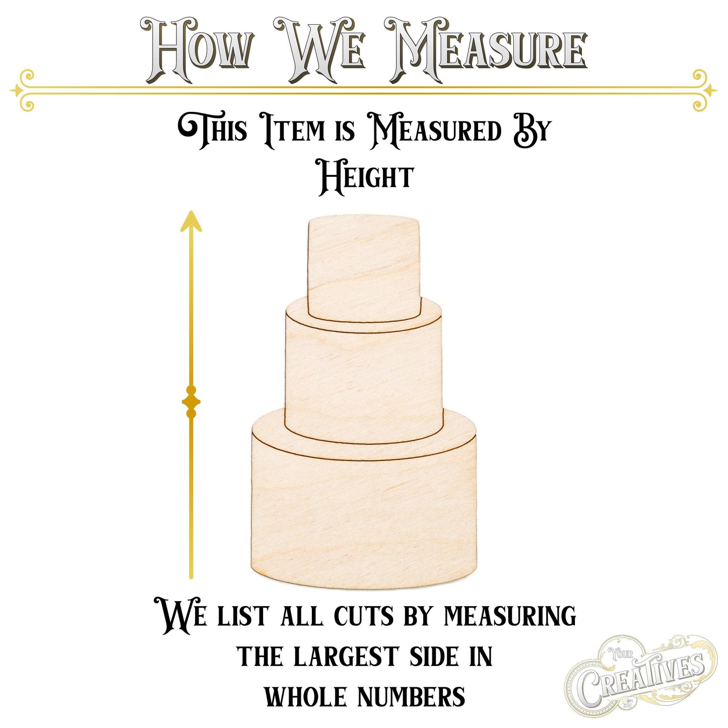 Three Tier Cake Wood Cutout - Laser Cut Unfinished Craft Shape - Multiple Sizes