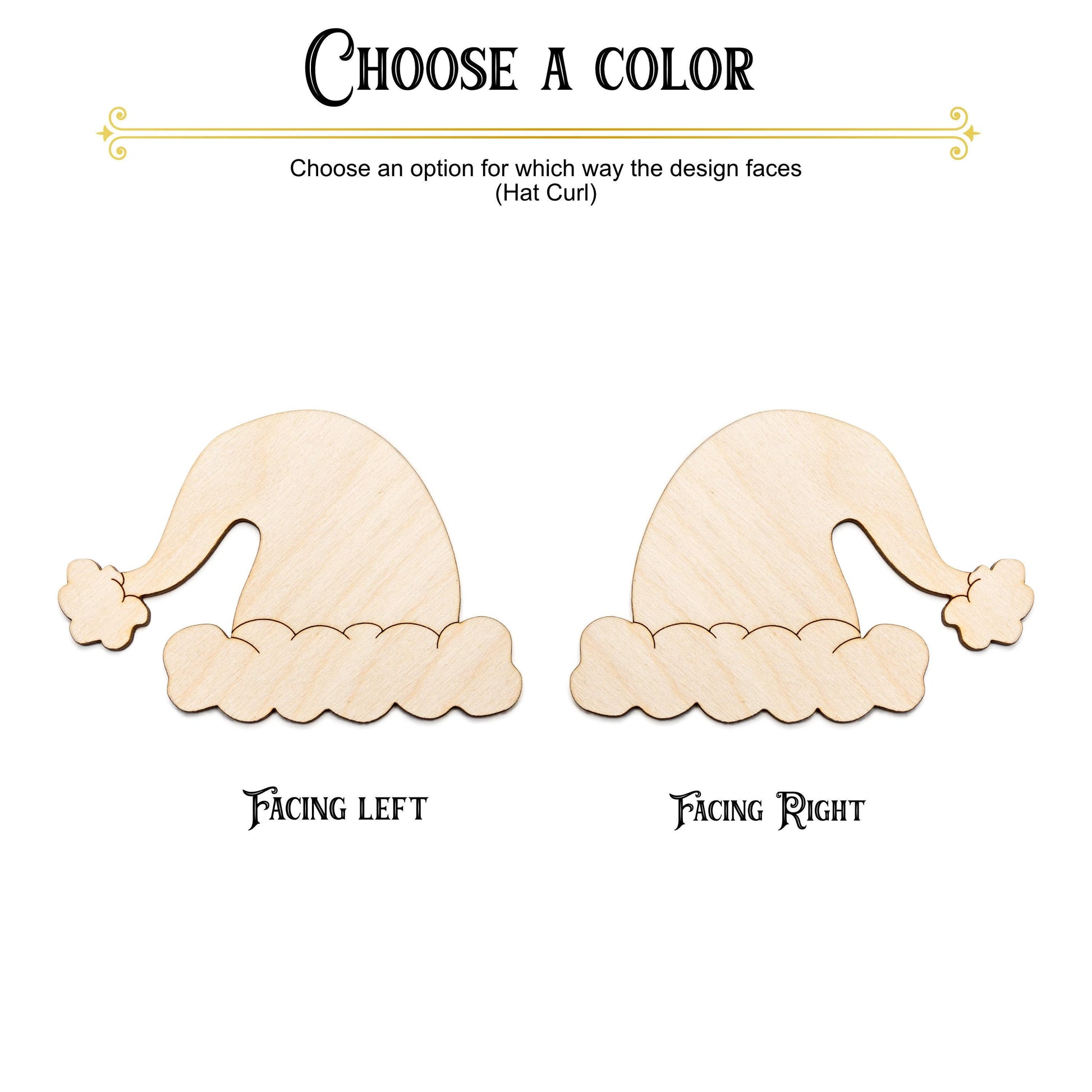 Santa Hat Wood Cutout - Laser Cut Unfinished Craft Shape - Multiple Sizes