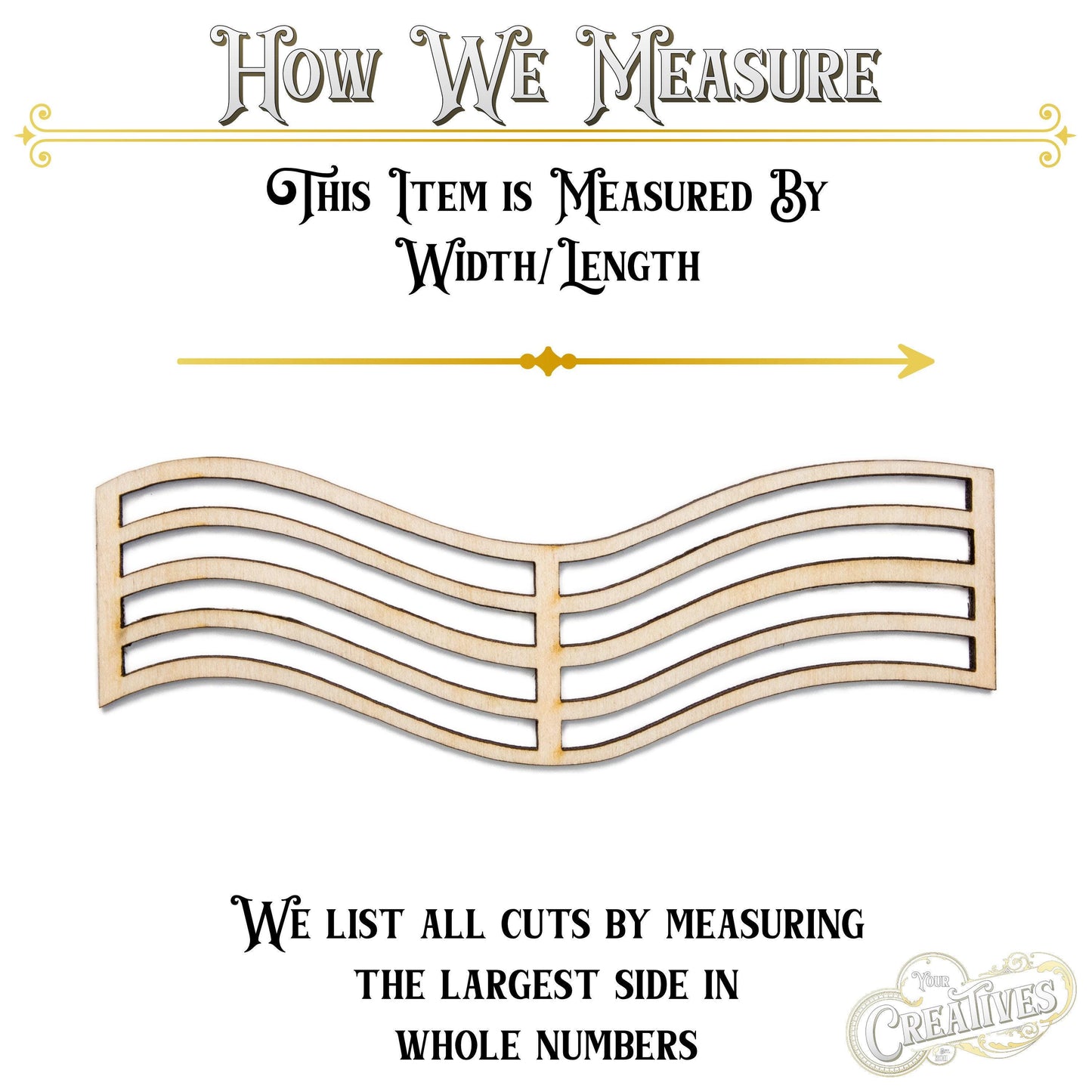 Music Staff Curvy Wood Cutout - Laser Cut Unfinished Craft Shape - Multiple Sizes