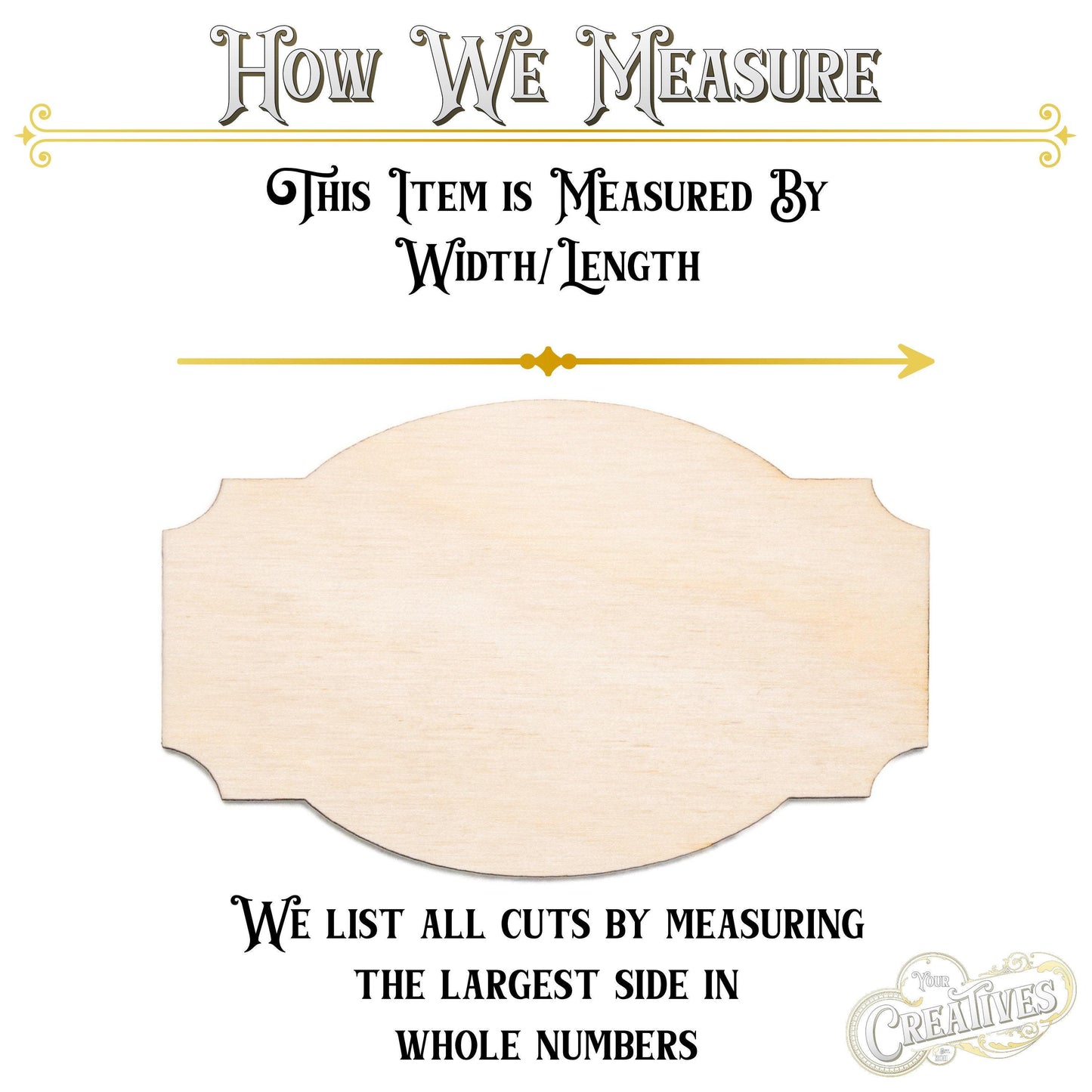 Rectangle Retro Plaque Wood Cutout - Laser Cut Unfinished Craft Shape - Multiple Sizes