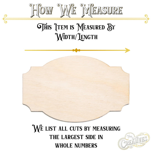 Rectangle Retro Plaque Wood Cutout - Laser Cut Unfinished Craft Shape - Multiple Sizes