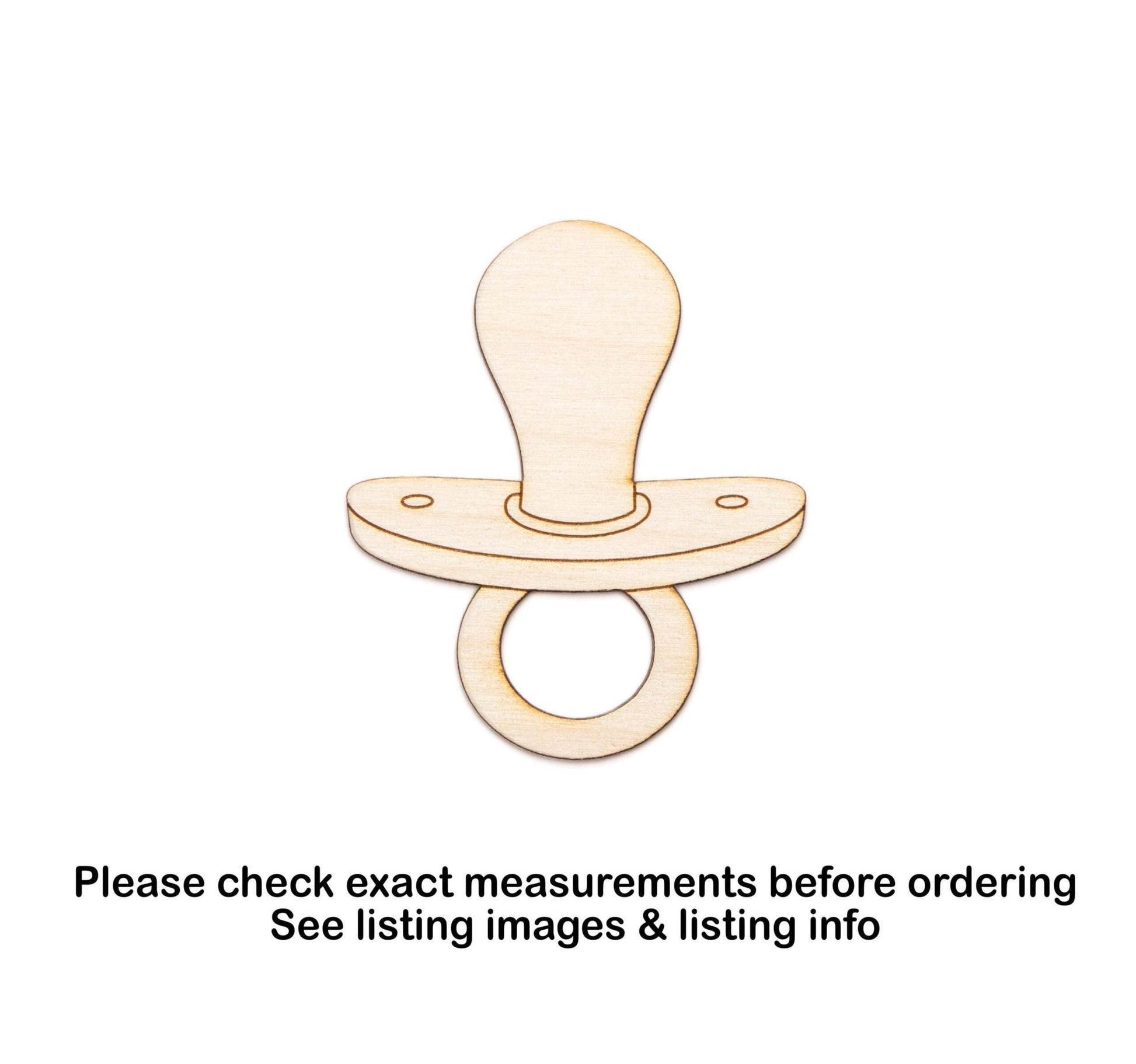 Baby Pacifier Wood Cutout - Laser Cut Unfinished Craft Shape - Multiple Sizes