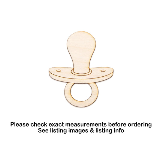 Baby Pacifier Wood Cutout - Laser Cut Unfinished Craft Shape - Multiple Sizes