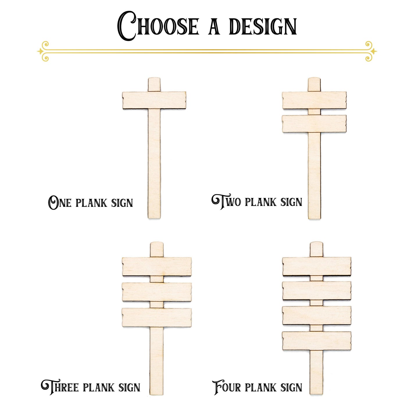 Rectangle Plank Sign Post Wood Cutout - Laser Cut Unfinished Craft Shape - Multiple Sizes