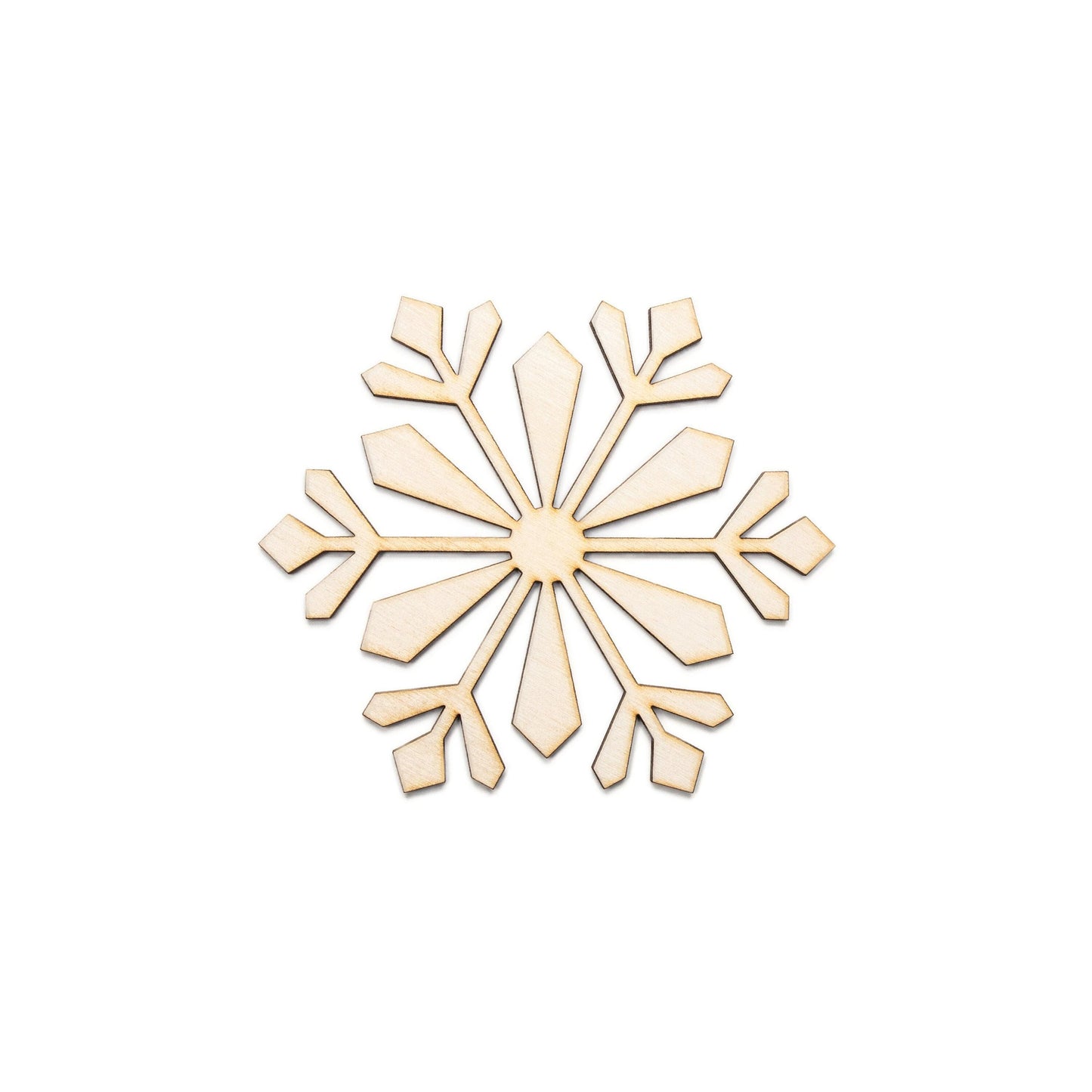 Crystal Snowflake Wood Cutout - Laser Cut Unfinished Craft Shape - Multiple Sizes