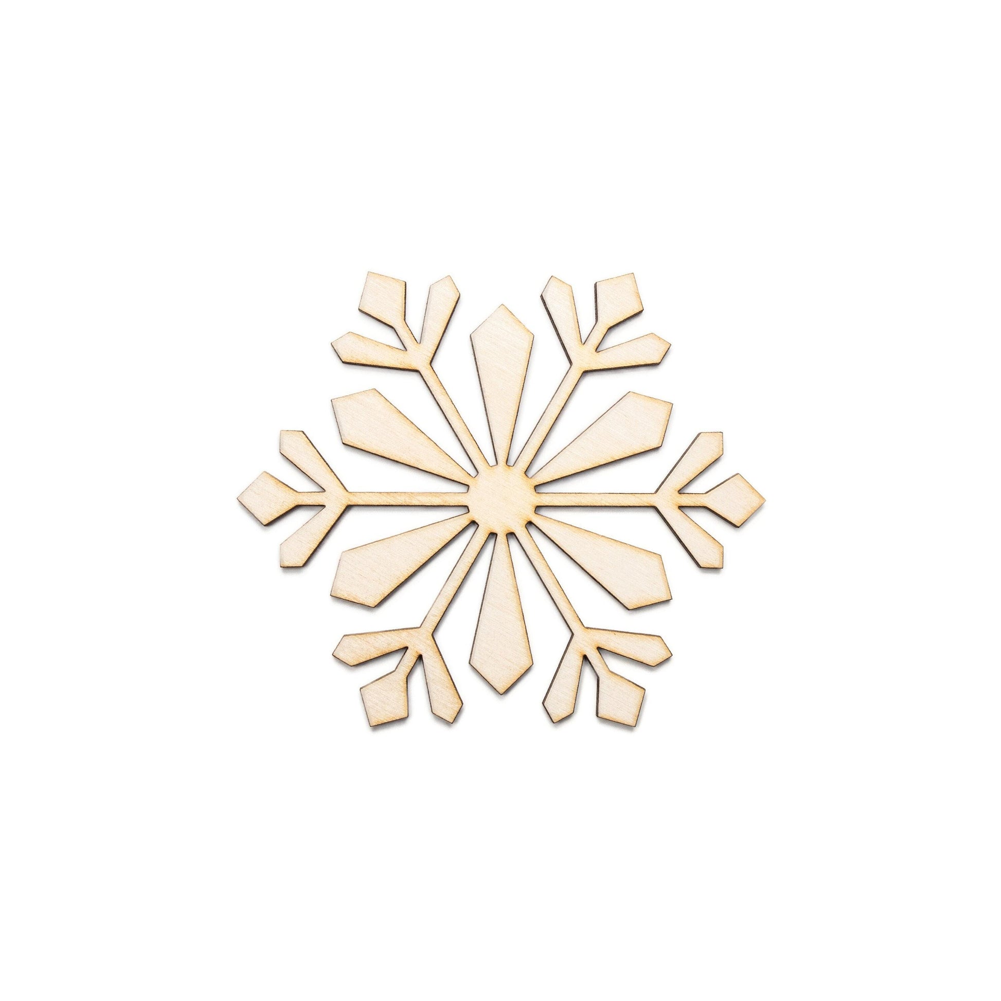 Crystal Snowflake Wood Cutout - Laser Cut Unfinished Craft Shape - Multiple Sizes