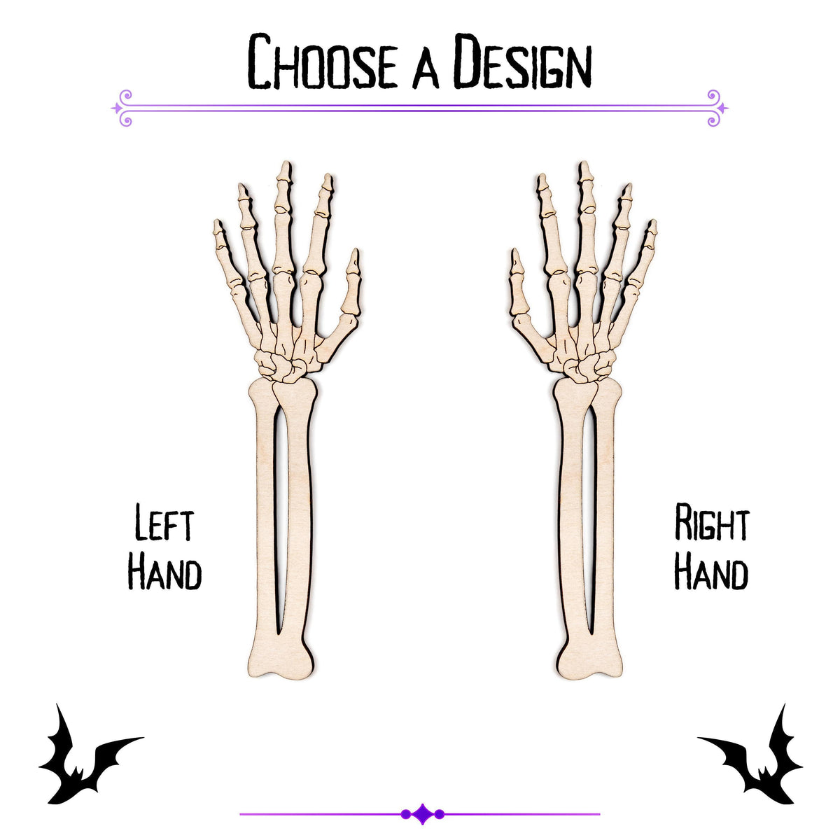Skeletal Arm Wood Cutout - Laser Cut Unfinished Craft Shape - Multiple Sizes