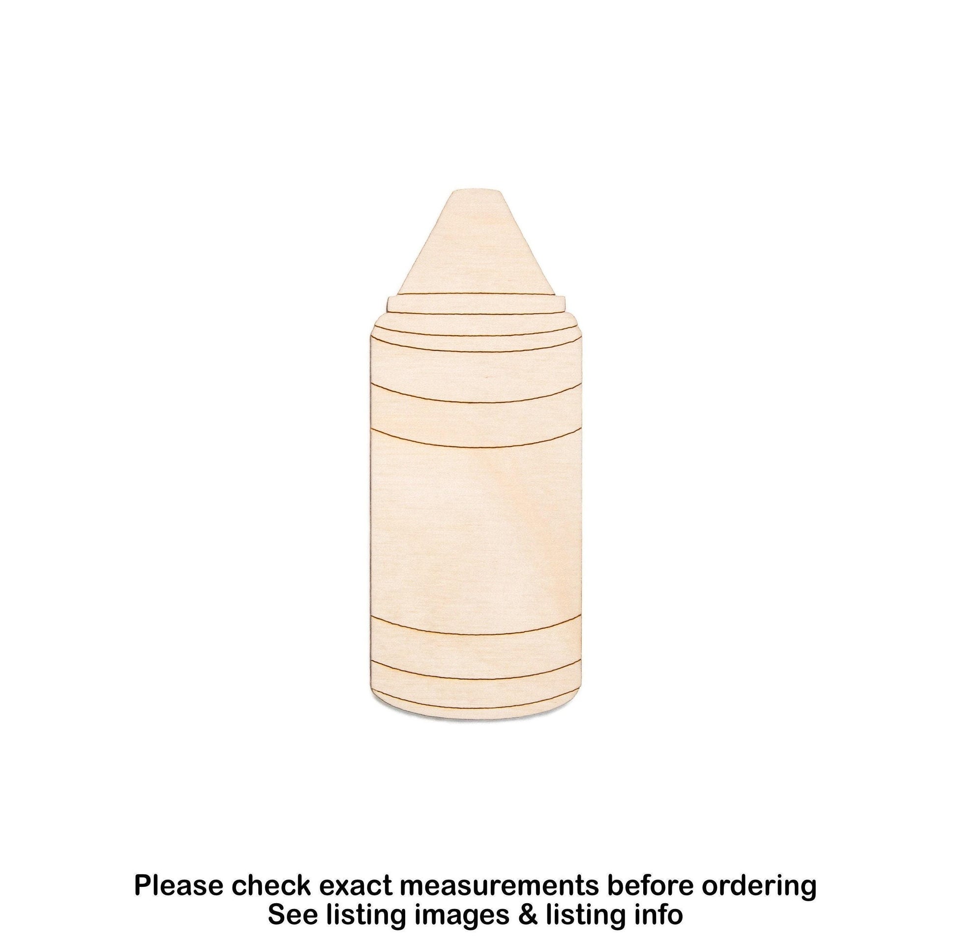 Crayon Chunky Detailed Wood Cutout - Laser Cut Unfinished Craft Shape - Multiple Sizes