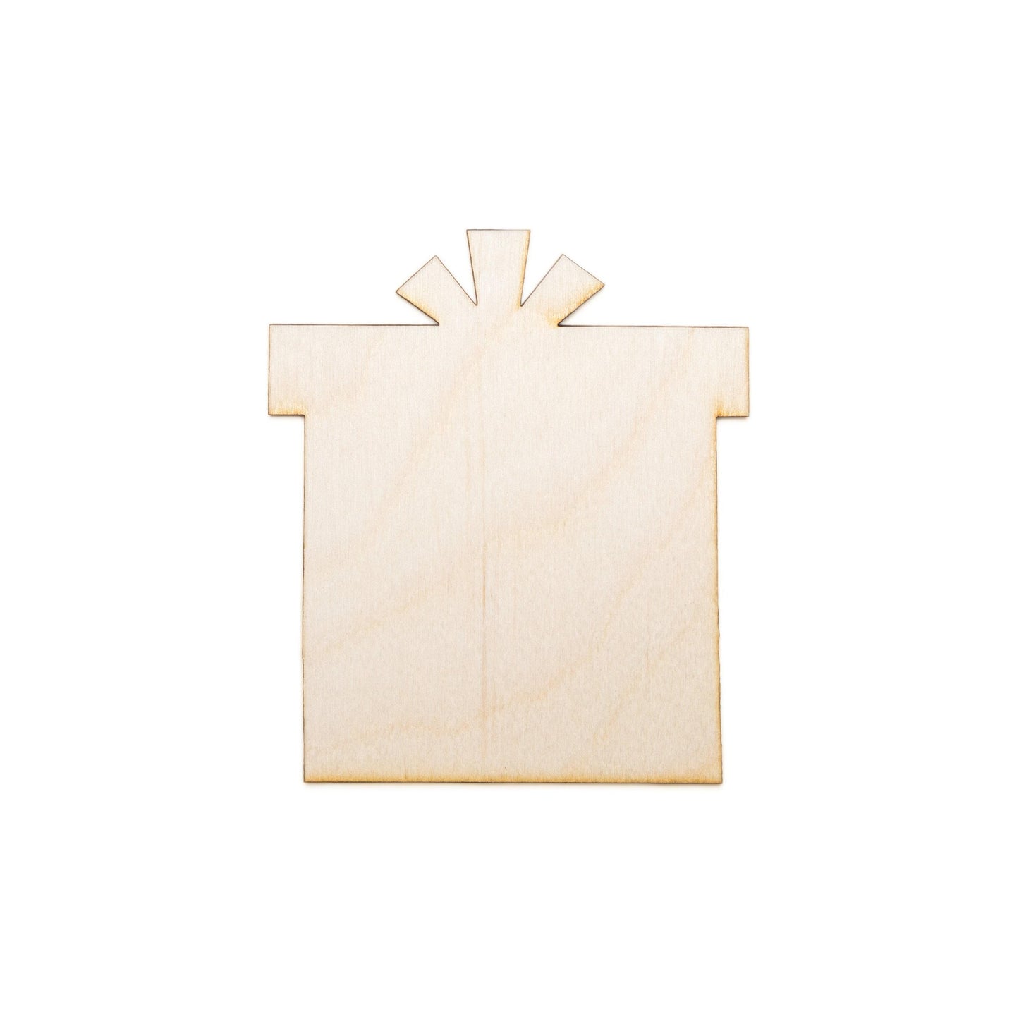 Square Gift Box Wood Cutout - Laser Cut Unfinished Craft Shape - Multiple Sizes