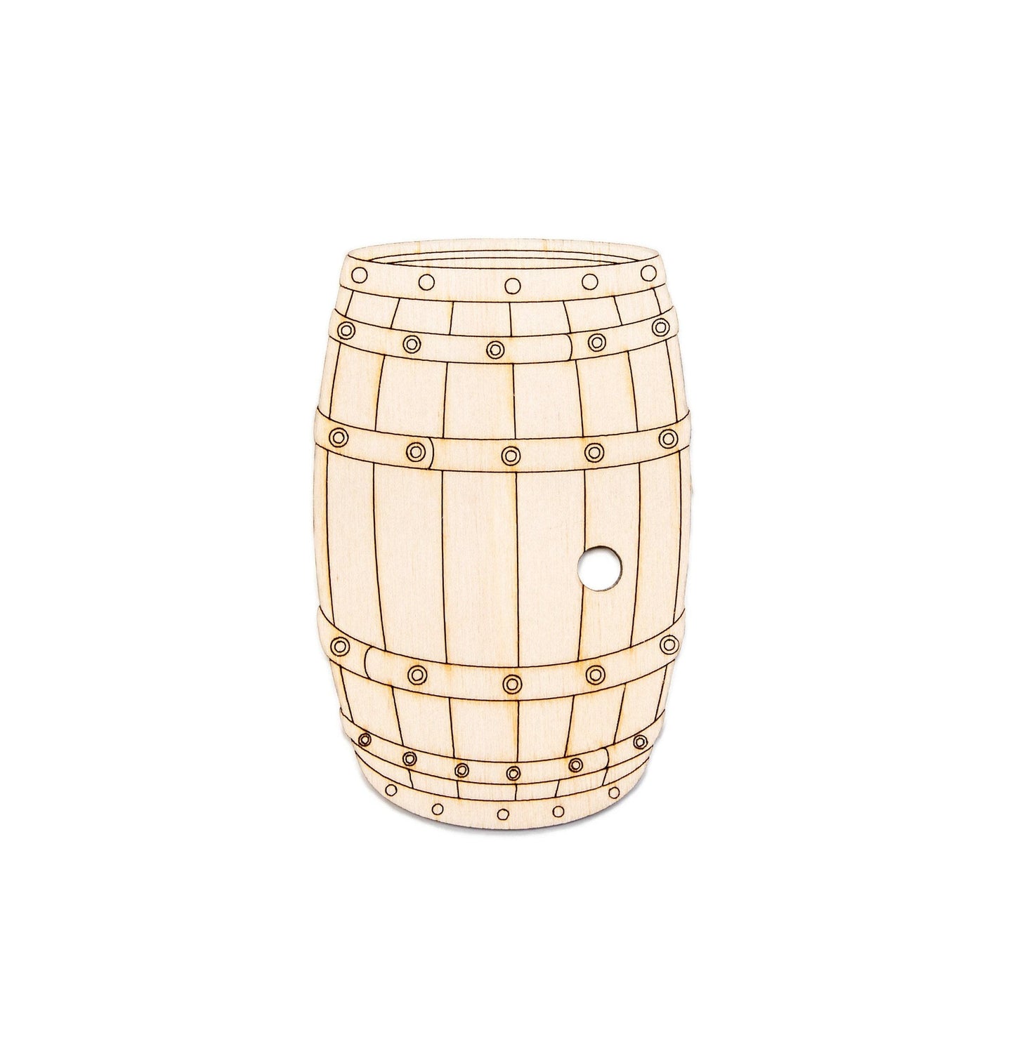 Barrel Wood Cutout - Laser Cut Unfinished Craft Shape - Multiple Sizes