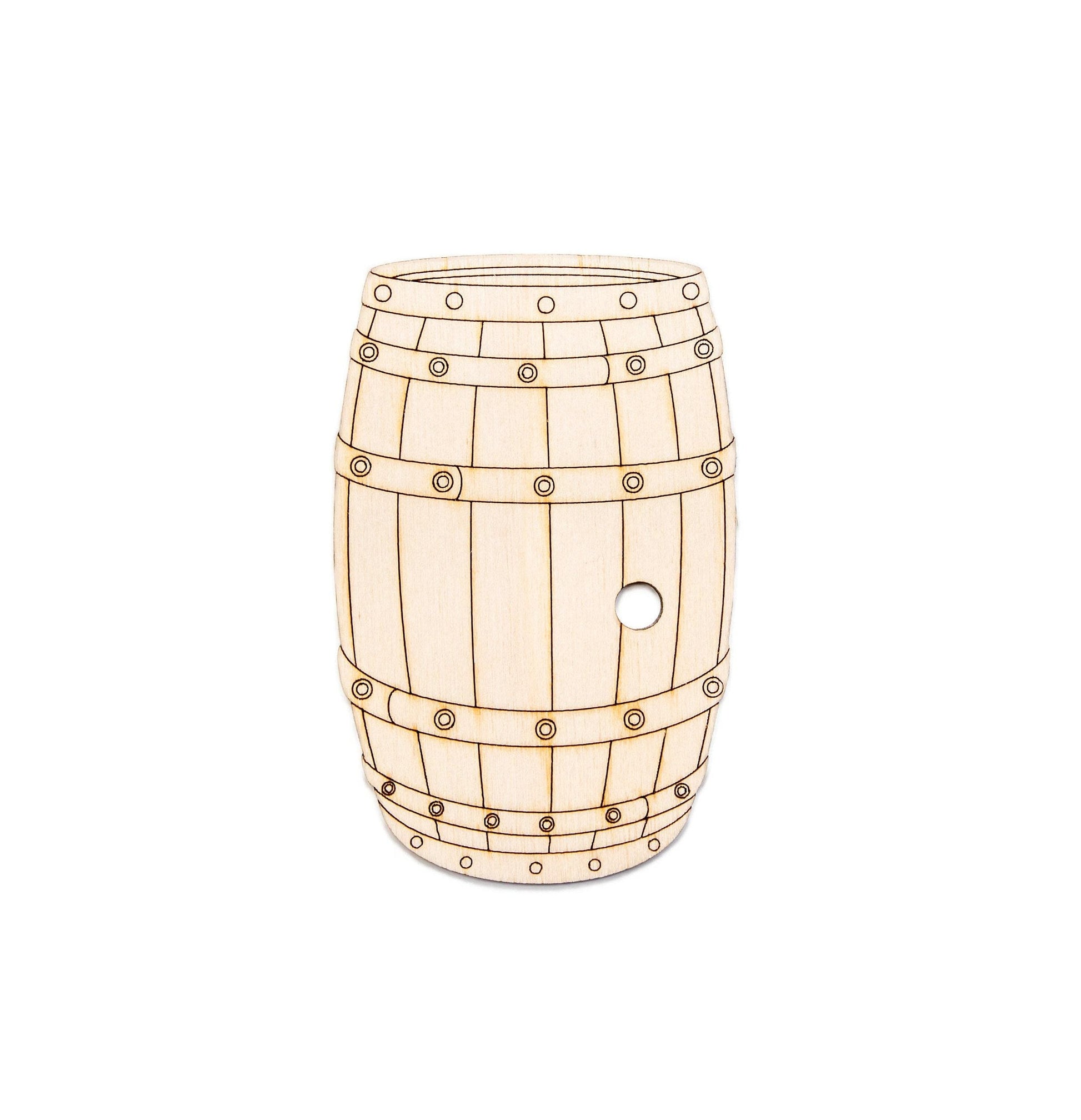 Barrel Wood Cutout - Laser Cut Unfinished Craft Shape - Multiple Sizes