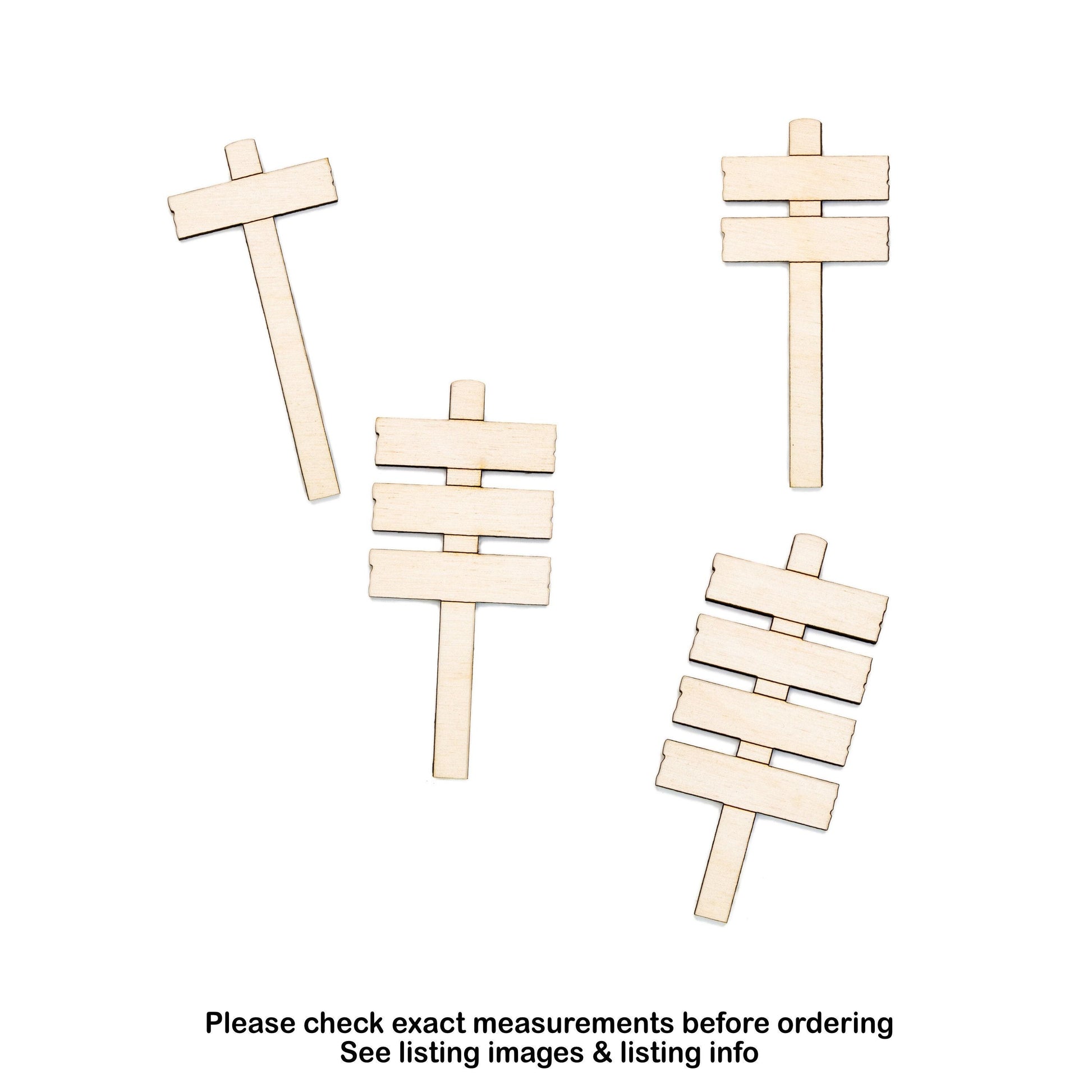 Rectangle Plank Sign Post Wood Cutout - Laser Cut Unfinished Craft Shape - Multiple Sizes