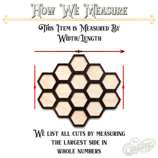 Honeycomb Two Layer Stained Wood Cutout - Laser Cut Craft Shape - Multiple Sizes