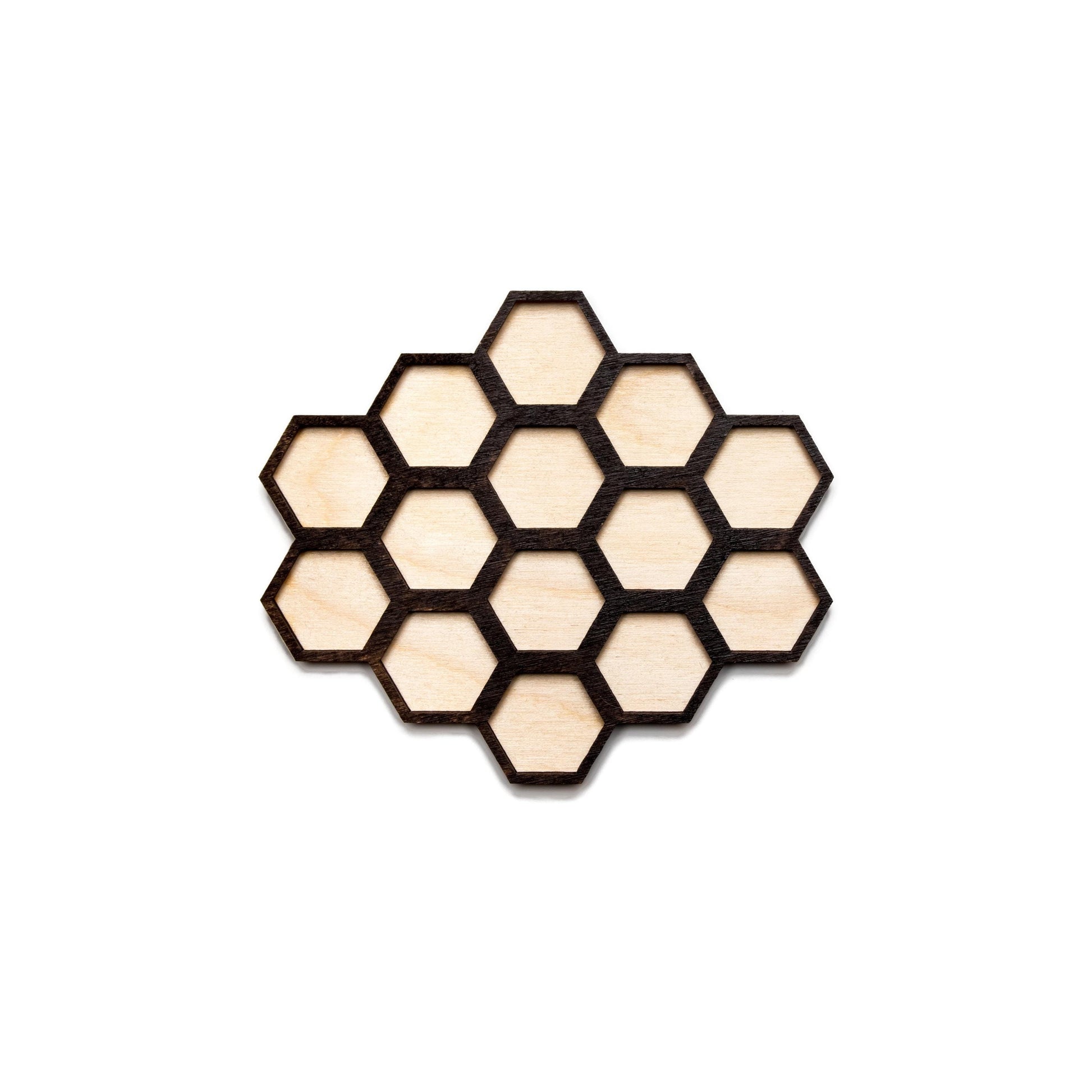 Honeycomb Two Layer Stained Wood Cutout - Laser Cut Craft Shape - Multiple Sizes