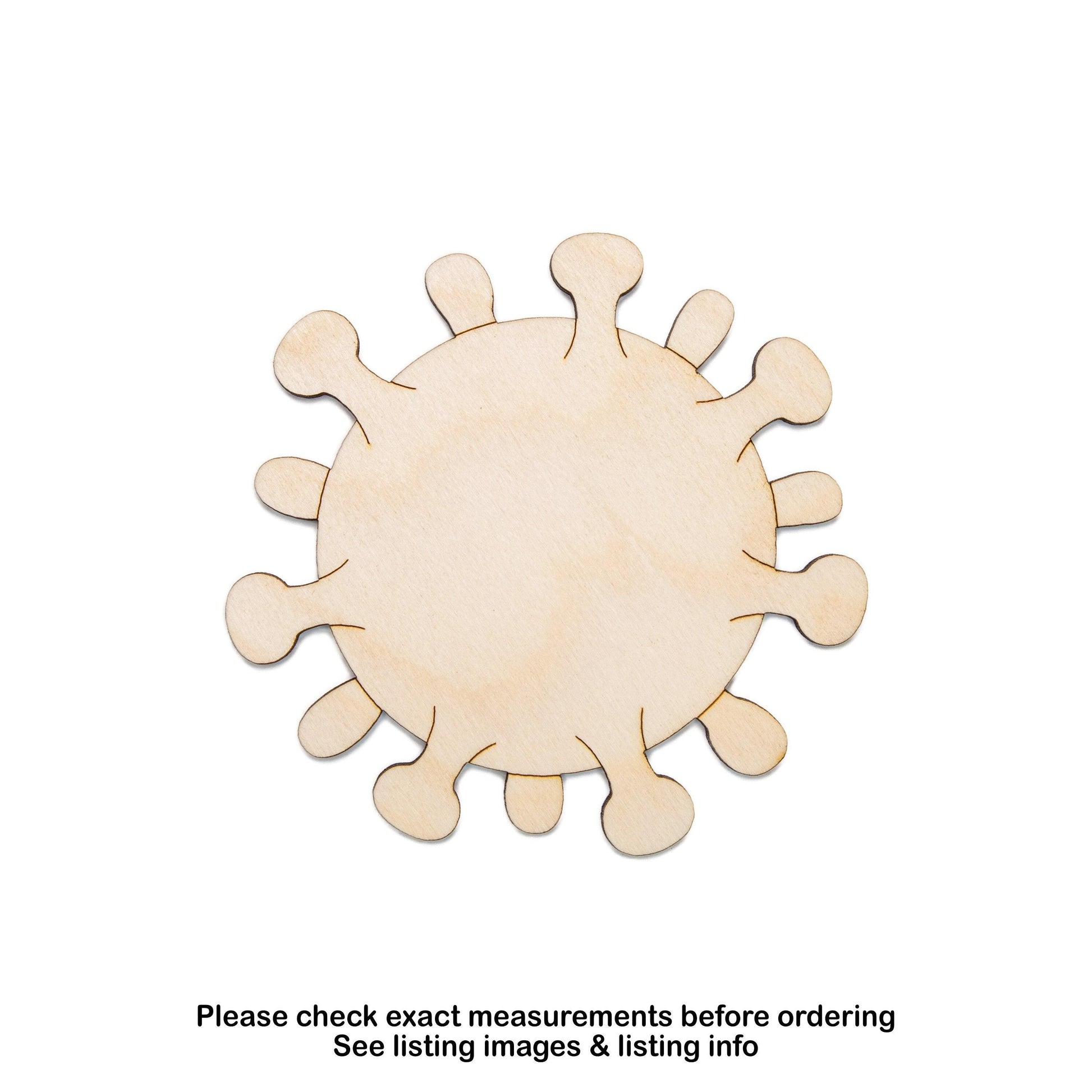 Virus Cell Wood Wood Cutout - Laser Cut Unfinished Craft Shape - Multiple Sizes