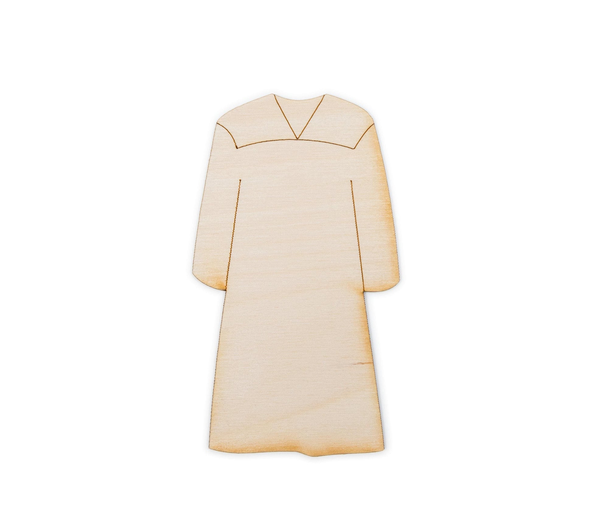 Graduation Gown Wood Cutout - Laser Cut Unfinished Craft Shape - Multiple Sizes