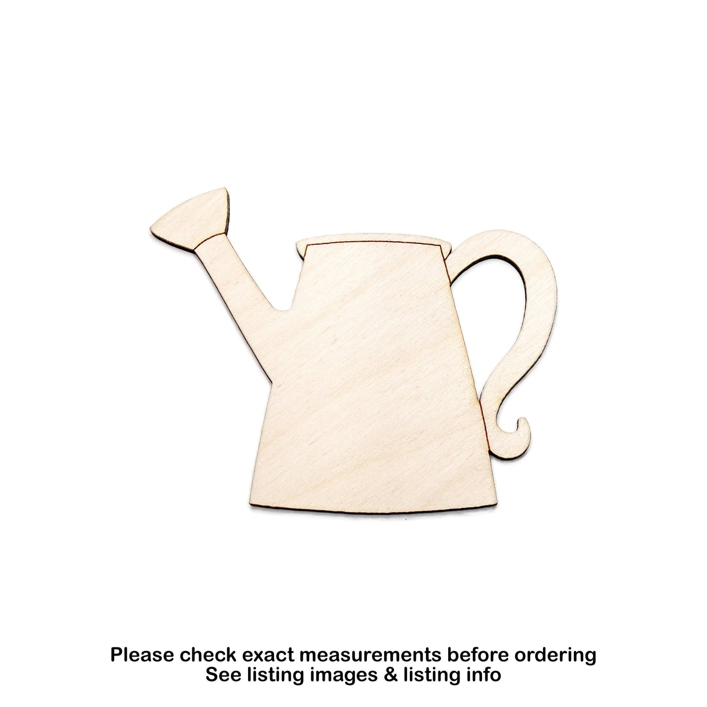 Watering Can Wood Cutout - Laser Cut Unfinished Craft Shape - Multiple Sizes