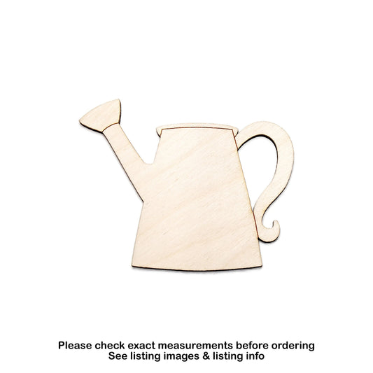 Watering Can Wood Cutout - Laser Cut Unfinished Craft Shape - Multiple Sizes