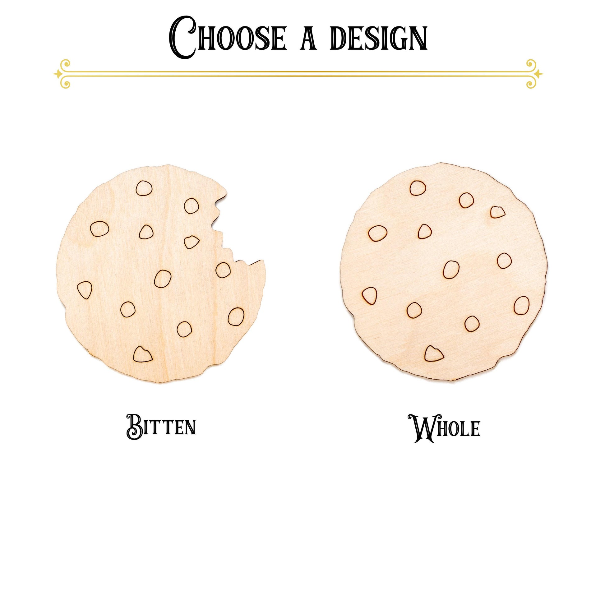Chocolate Chip Cookie Wood Cutout - Laser Cut Unfinished Craft Shape - Multiple Sizes