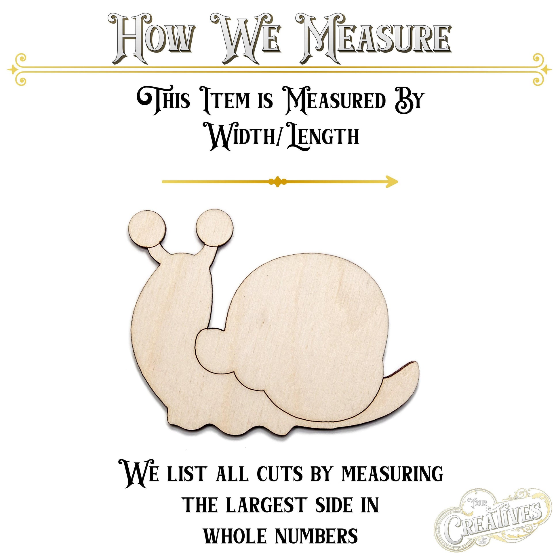 Cute Snail Blank Wood Cutout - Laser Cut Unfinished Craft Shape - Multiple Sizes