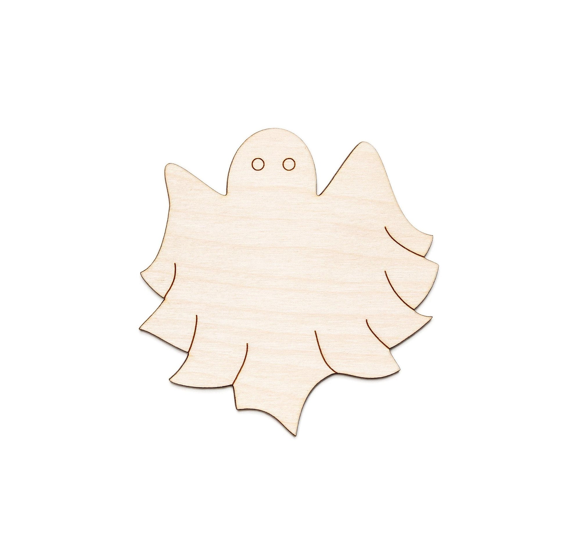 Cute Blanket Ghost Wood Cutout - Laser Cut Unfinished Craft Shape - Multiple Sizes