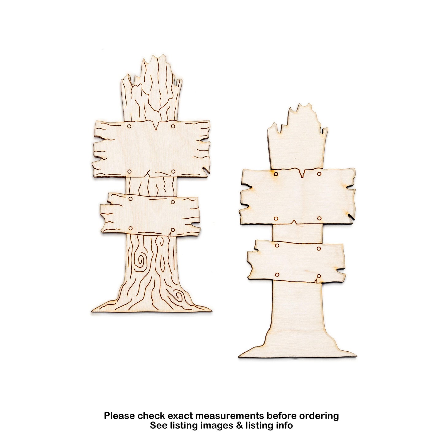 Dead Tree Plank Signs Wood Cutout - Laser Cut Unfinished Craft Shape - Multiple Sizes