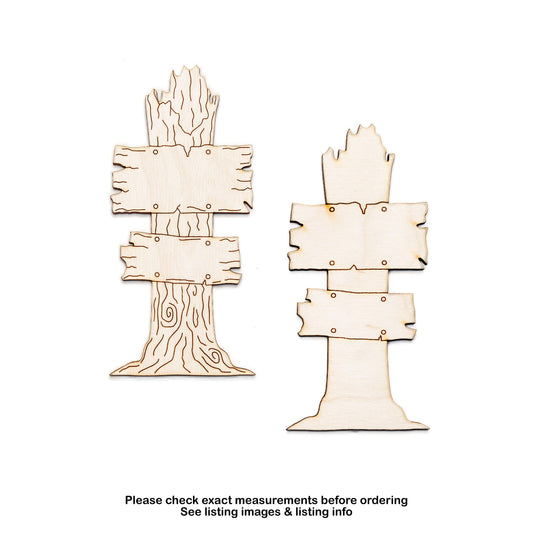 Dead Tree Plank Signs Wood Cutout - Laser Cut Unfinished Craft Shape - Multiple Sizes