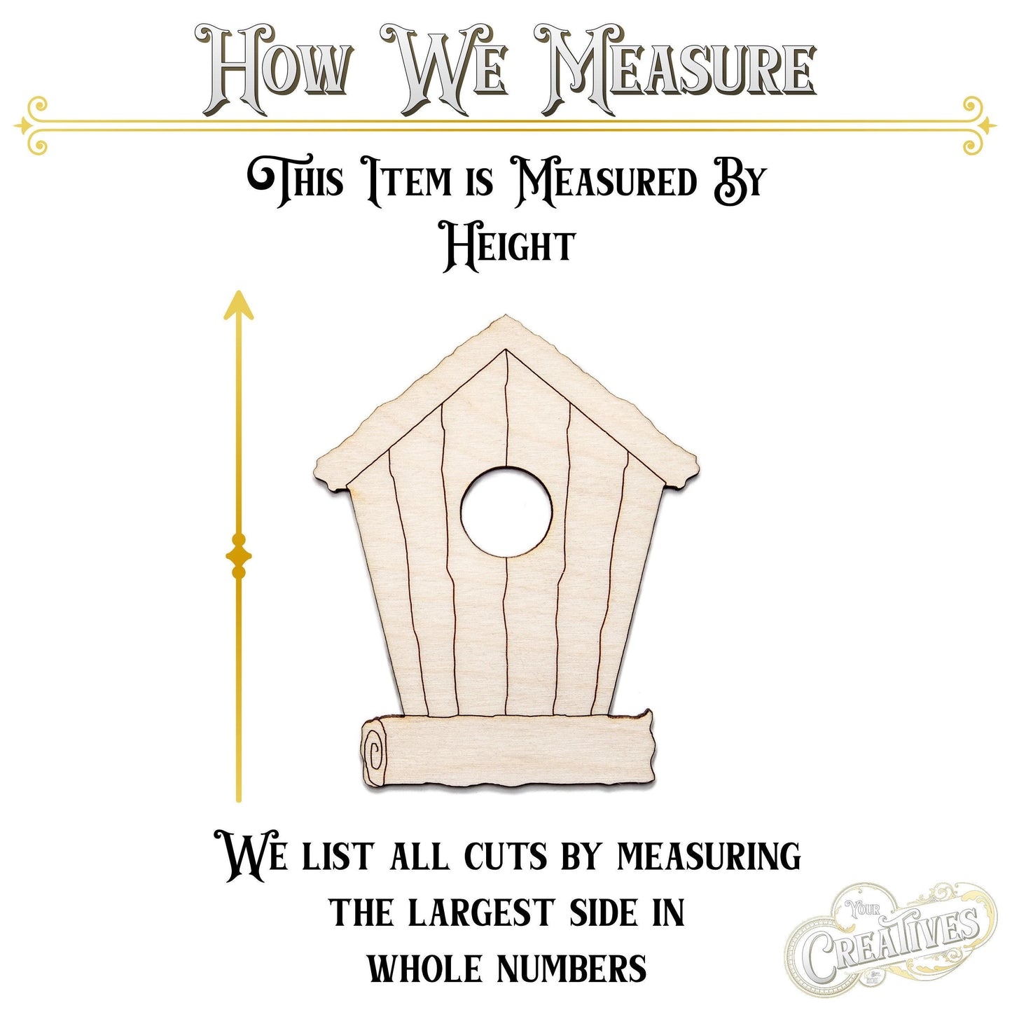 Bird House Wood Cutout - Laser Cut Unfinished Craft Shape - Multiple Sizes