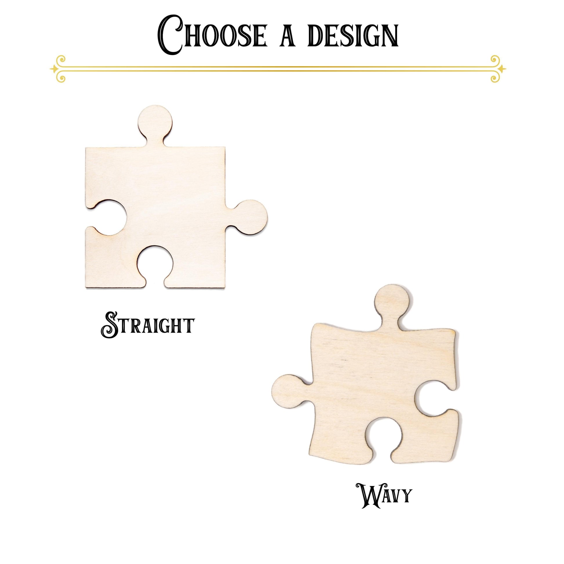 Puzzle Piece Wood Cutout - Laser Cut Unfinished Craft Shape - Multiple Sizes