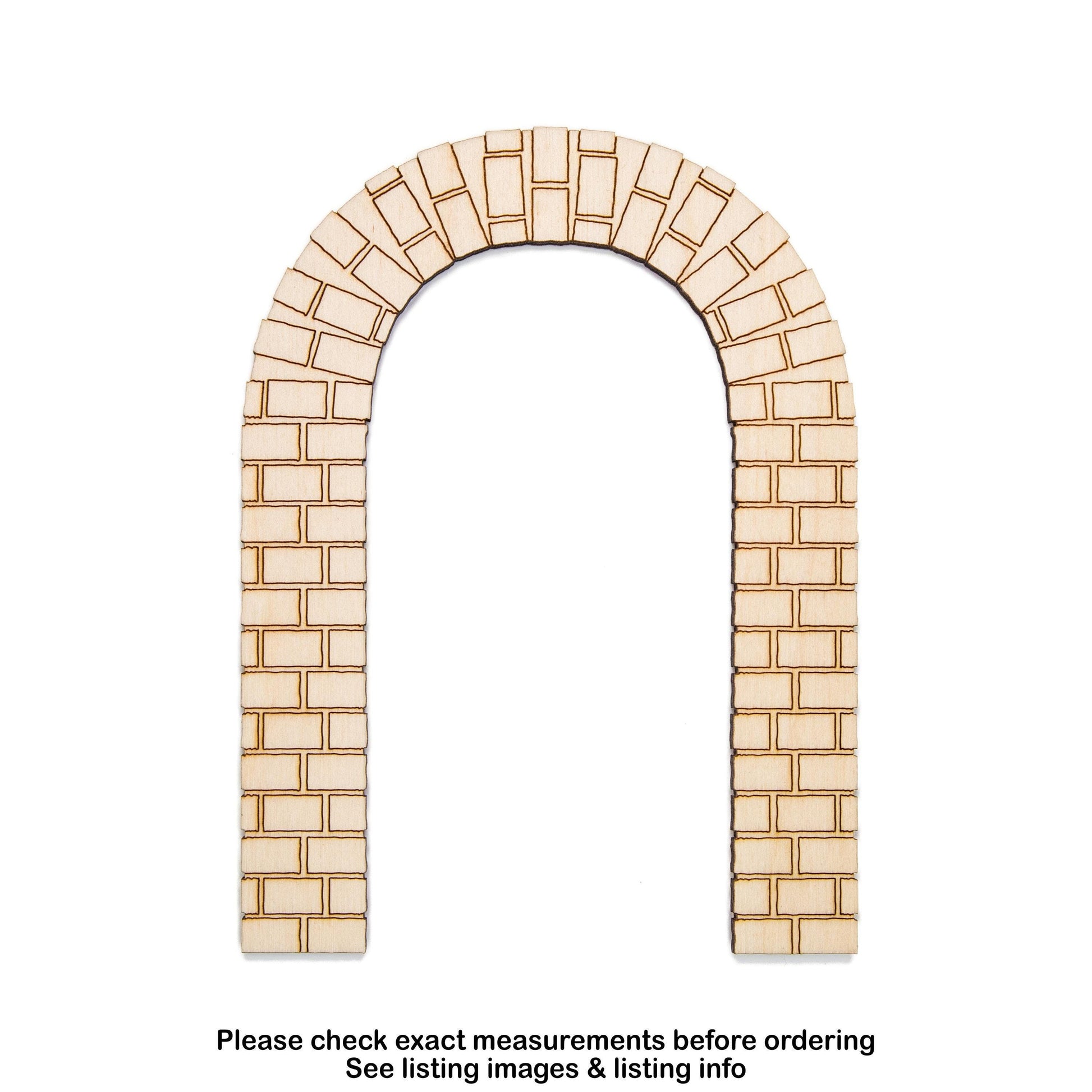 Arch Stone Design Wood Cutout - Laser Cut Unfinished Craft Shape - Multiple Sizes