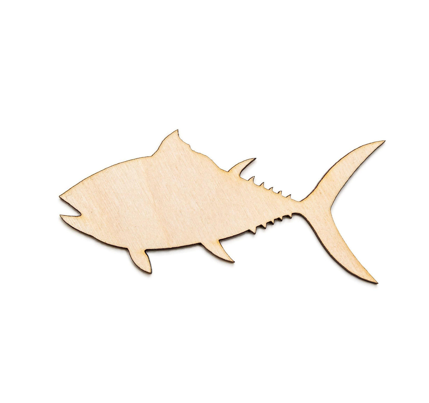 Tuna Fish Blank Wood Cutout - Laser Cut Unfinished Craft Shape - Multiple Sizes