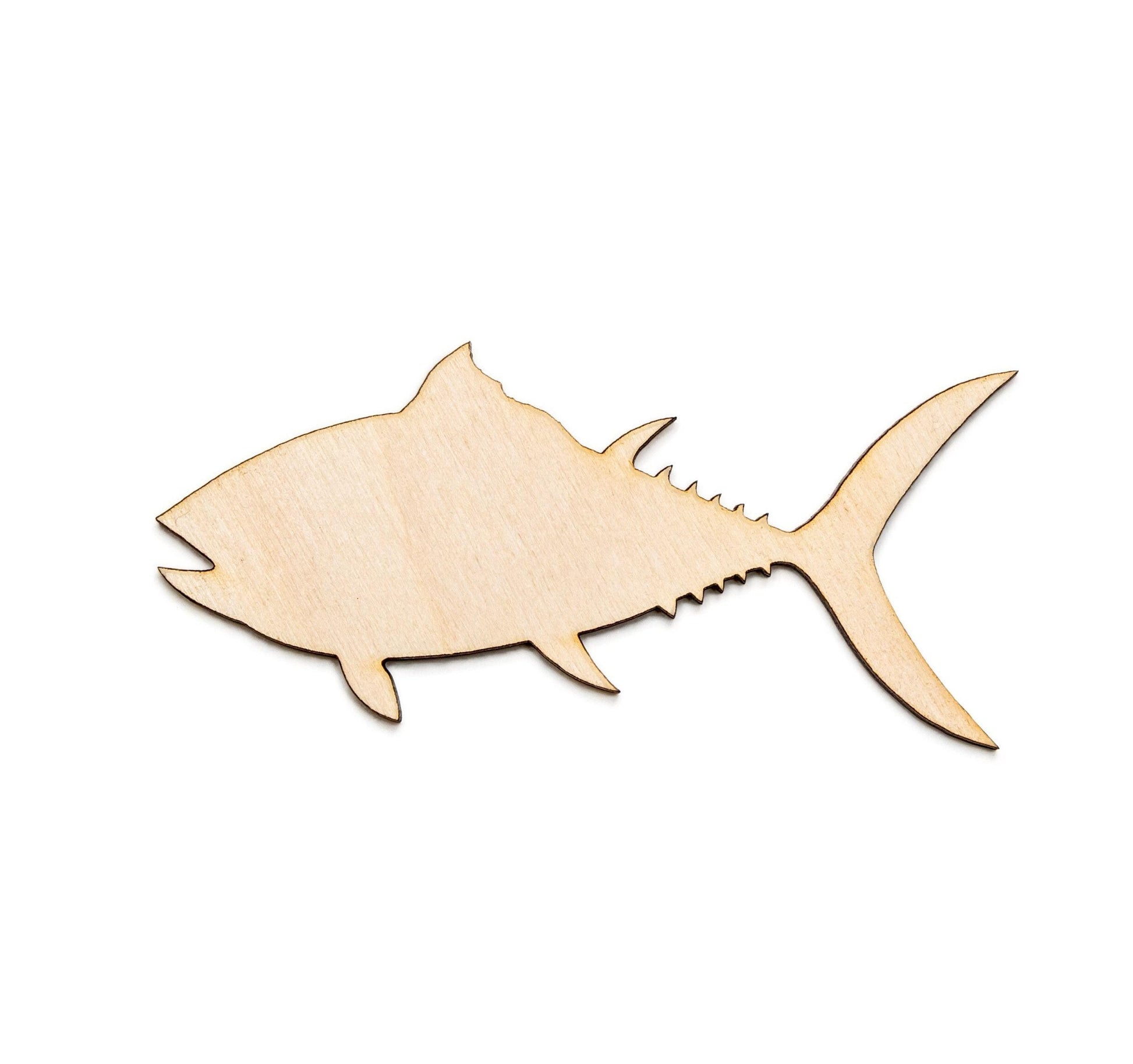 Tuna Fish Blank Wood Cutout - Laser Cut Unfinished Craft Shape - Multiple Sizes